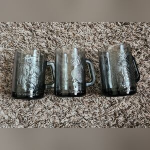 Vintage McDonald's Glass Character Mug Set Of 3
